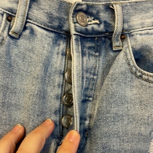 PacSun Distressed High Rise Straight Leg Jeans Button Fly size 23 - Picture 9 of 17